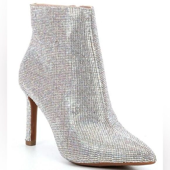 GIANNI BINI Annina Rhinstone Embellished Stiletto Dress Booties SIZE 5 - Picture 1 of 11